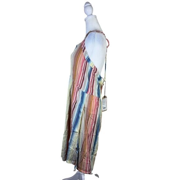 Prana Striped Sleeveless Summer Dress S Beachy Fernie Oversized Boho Coverup - Picture 2 of 16